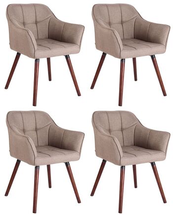 Tavolaccio Lot de 4 chaises de salle à manger Tissu Taupe 5x59cm 5