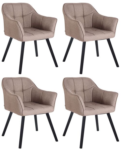 Terracorpo Set van 4 Eetkamerstoelen Stof Taupe 5x59cm