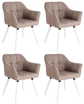 Terrelíade Lot de 4 Chaises de salle à manger Tissu Taupe 5x59cm 5