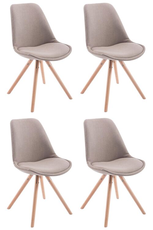 Timponello Set van 4 Eetkamerstoelen Stof Taupe 6x56cm