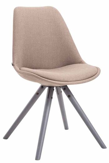 Tomassella Lot de 4 Chaises de salle à manger Tissu Taupe 6x56cm 2