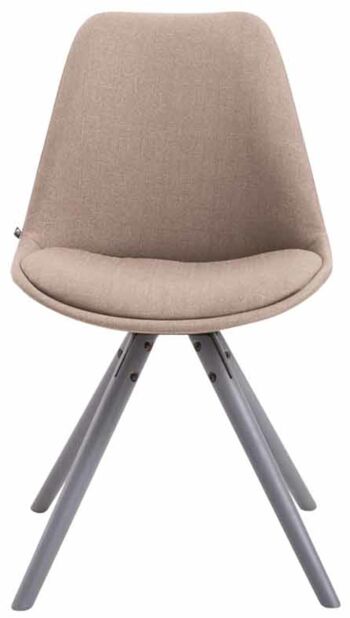 Tomassella Lot de 4 Chaises de salle à manger Tissu Taupe 6x56cm 3