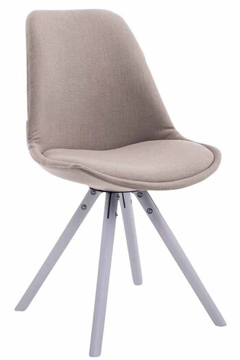 Tonnarella Lot de 4 Chaises de salle à manger Tissu Taupe 6x56cm 2