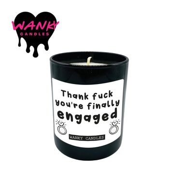 3 x bougies parfumées Wanky Candle Black Jar - Merci, putain, vous êtes enfin fiancés - WCBJ187