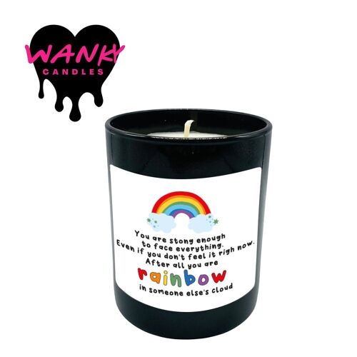 3 x Wanky Candle Black Jar Scented Candles - You are a rainbow in someone else's cloud - WCBJ190