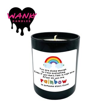 3 x bougies parfumées Wanky Candle Black Jar - Vous êtes un arc-en-ciel dans le nuage de quelqu'un d'autre - WCBJ190