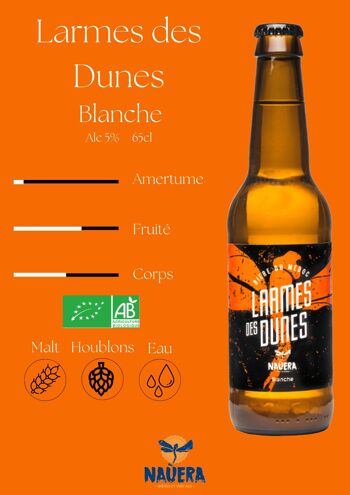 BIERE BLANCHE BIO LARMES DES DUNES 65 CL