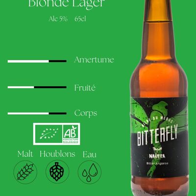 CERVEZA RUBIA ECOLÓGICA BITTERFLY 65 CL - ENGLISH BITTER