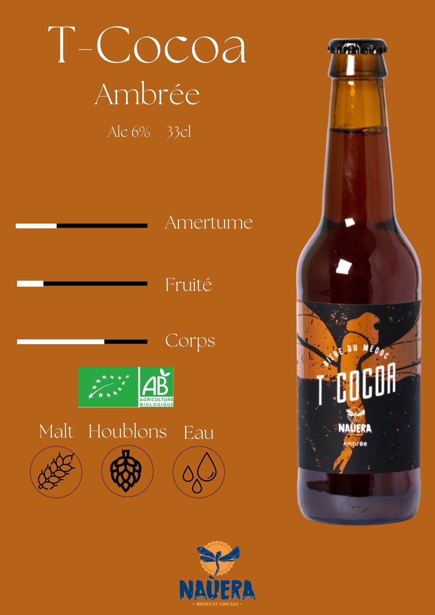 BIRRA AMBRA BIOLOGICA TIMUT PEPE FAVA DI CACAO T-CACAO 33 CL