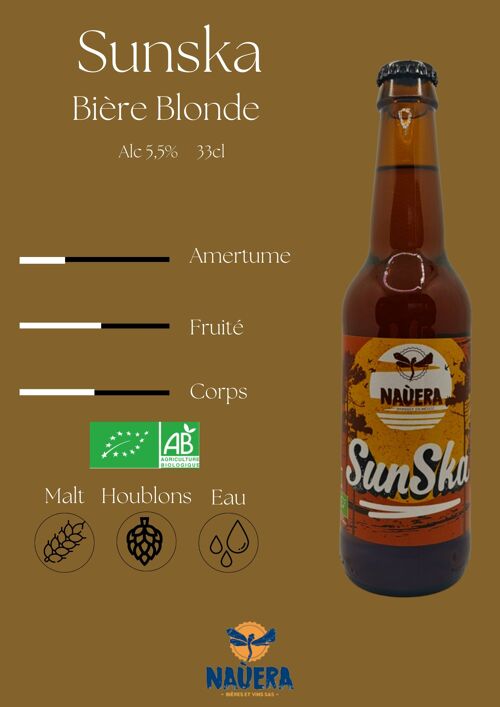 BIERE BLONDE BIO SUNSKA 33 CL