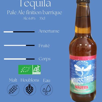 CERVEZA RUBIA ECOLÓGICA MOUSSTANG ACABADO BARRIL TEQUILA 33 CL