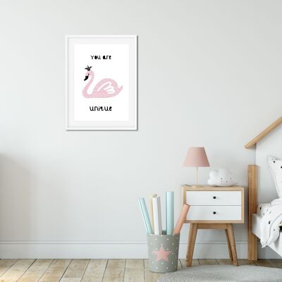 Poster | Pink | Swan | A3