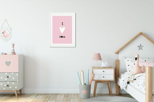 Poster | Pink | Love you | A3