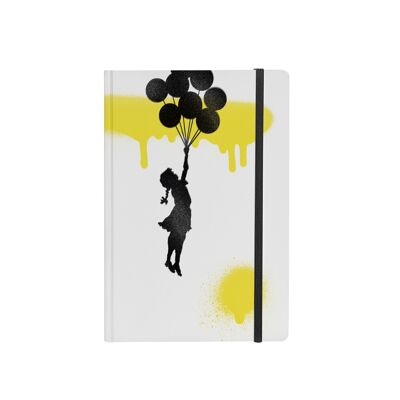 BANKSY -  NOTES 14X21 RULED BANKSY - 128 PAGES - BALOON