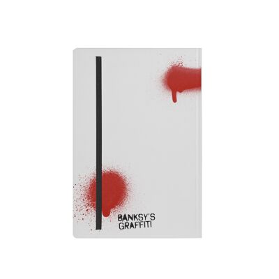 BANKSY -  NOTES 14X21 RULED BANKSY - 128 PAGES - RAT WHITE