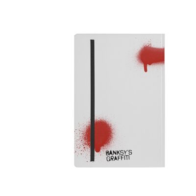 BANKSY -  NOTES 14X21 RULED BANKSY - 128 PAGES - RAT WHITE
