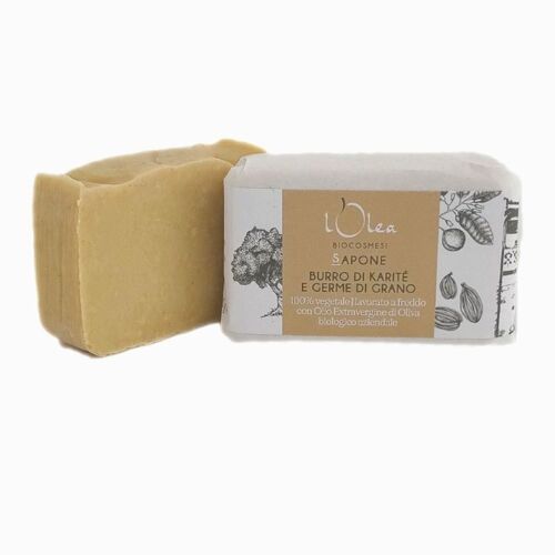 ORGANIC SOAP WITH SHEA BUTTER AND WHEAT GERM 100gr