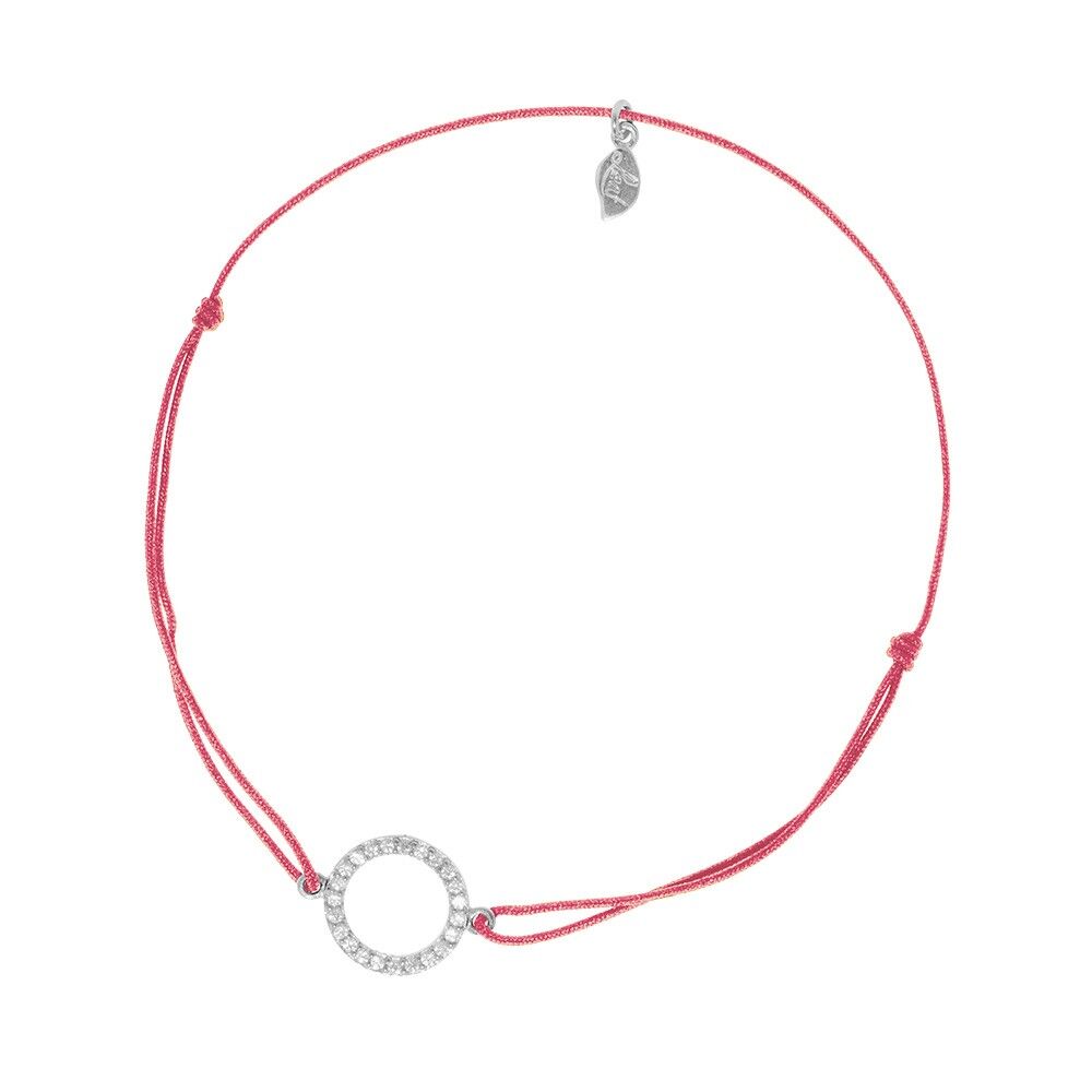 Pulsera Lucky Circulo Zirconia, Plata, Coral