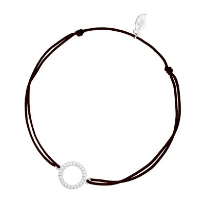 Pulsera suerte Circonita circonita, plata, negro