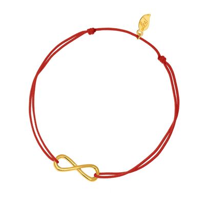 Pulsera Infinity Lucky, baño de oro amarillo, rojo