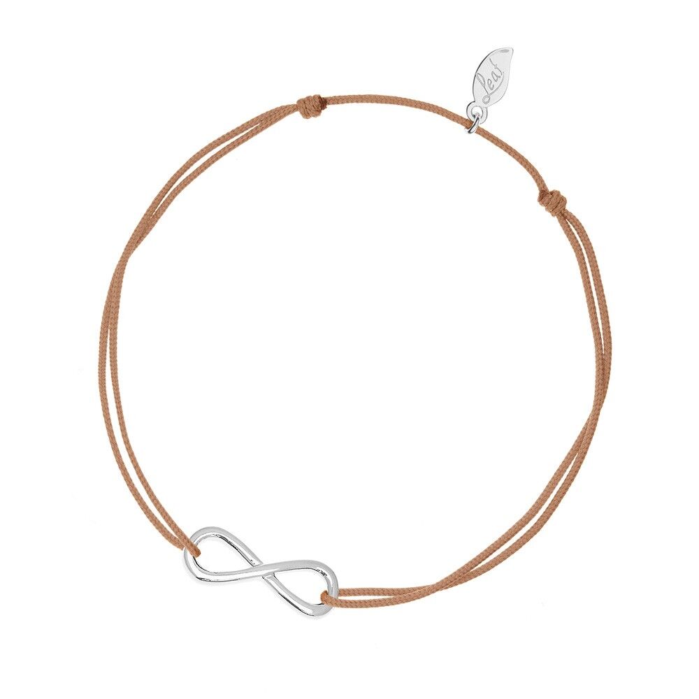 Lucky bracelet infinity, silver, beige