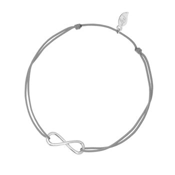 Bracelet porte-bonheur infini, argent, gris