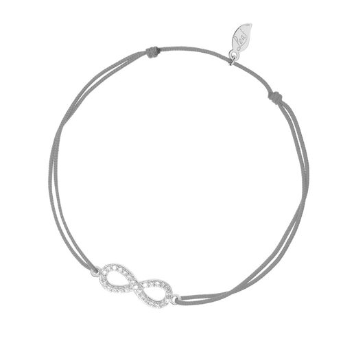 Glücksarmbändchen Infinity Zirkonia, Silber, Grau