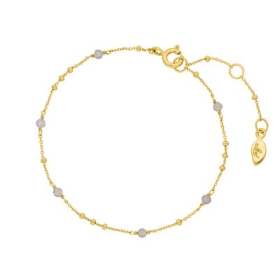 Brazalete Flying Gems, Labradorita, Chapado en Oro Amarillo de 18K