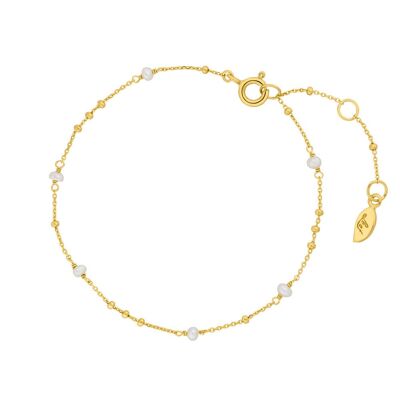 Bracelet Flying Pearls, 18K yellow gold plated