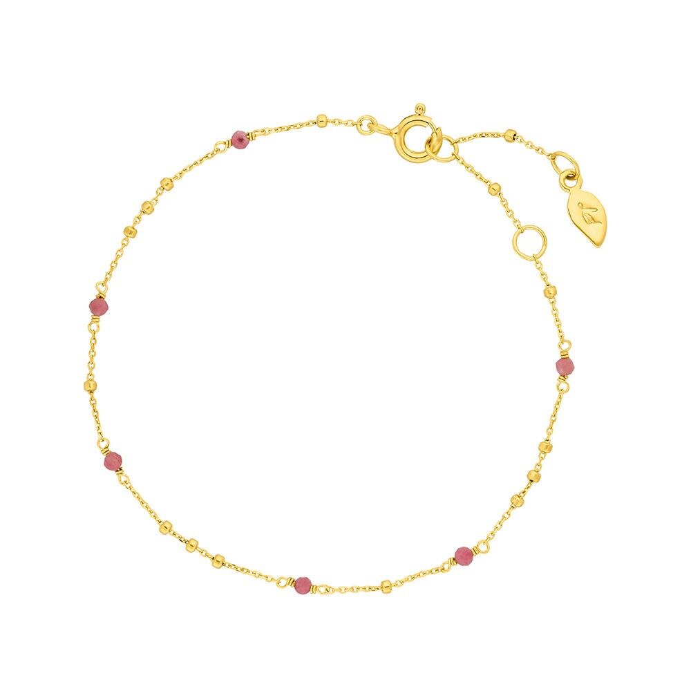 Bracciale Gems Volanti, Rodonite, Placcato Oro Giallo 18K
