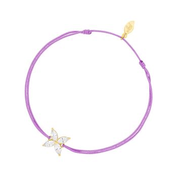 Bracelet porte-bonheur Leaf Flower, plaqué or jaune 18 carats, violet