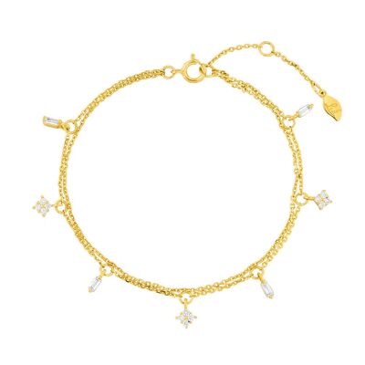 Bracelet CRISTAL, plaqué or jaune 18 carats