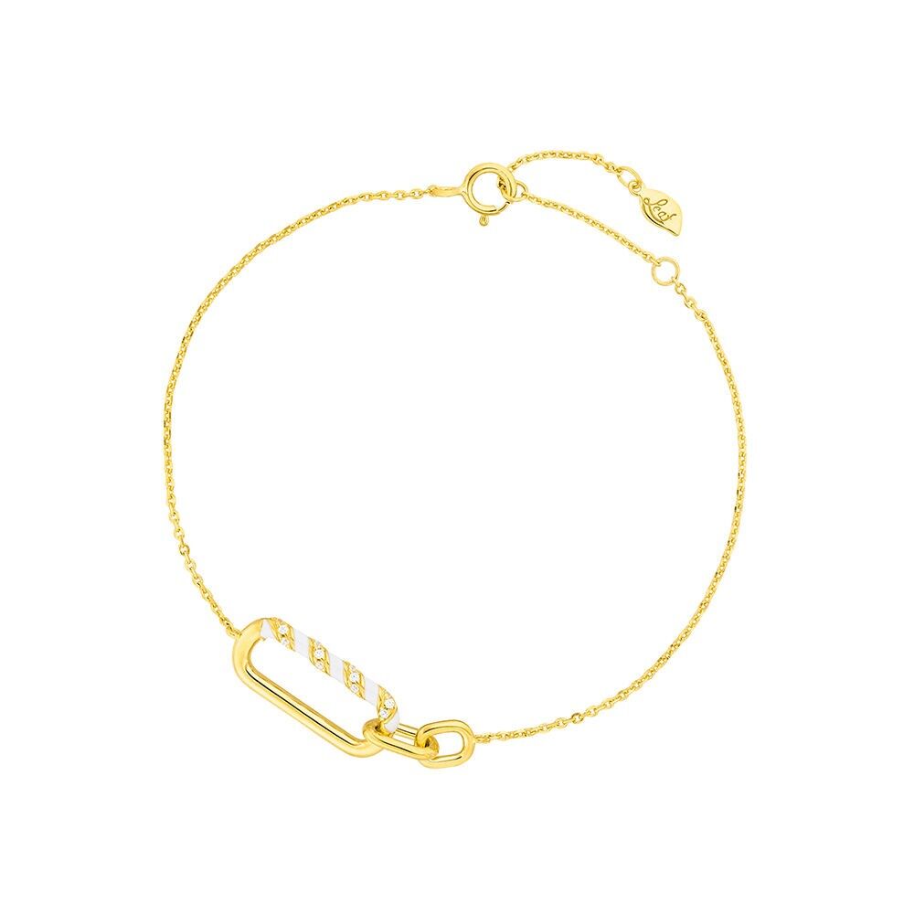 Bracciale in argento, oro giallo, twist neon