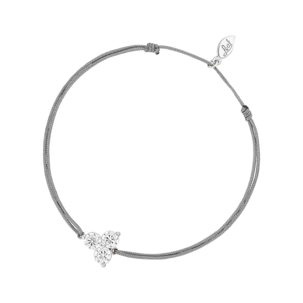 Glücksbändchen Triple Zirkonia, 925 Sterlingsilber, Grau