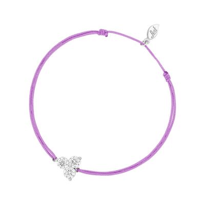 Bracelet porte-bonheur triple oxyde de zirconium, argent sterling 925, violet