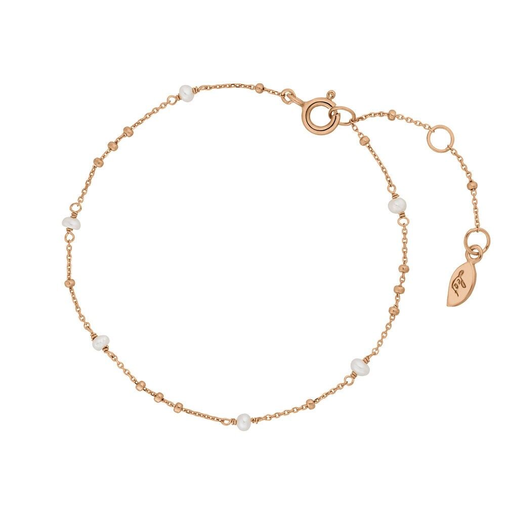 Pulsera Flying Pearls, chapada en oro rosa de 18 K