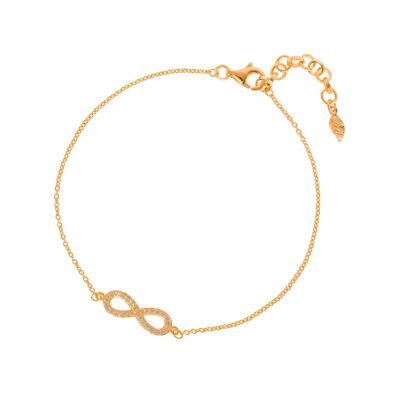 Bracelet infinity silver yellow gold plated