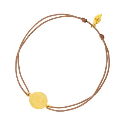 Pulsera de la suerte rebanadas, bañada en plata, beige