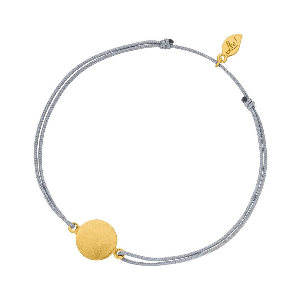 Glücksarmband Slices, Silber vergoldet, Grau