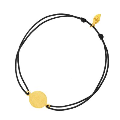 Rebanadas de pulsera de la suerte, plata chapada en oro, negro