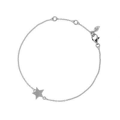 Bracelet étoile, argent, oxyde de zirconium