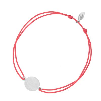 Lucky bracelet slices, silver, coral