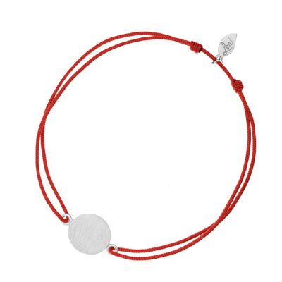 Bracelet porte-bonheur tranches, argent, rouge