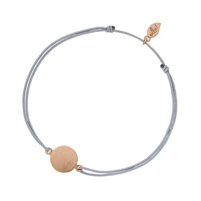 Luck bracelet slices, silver rose gold plated, gray