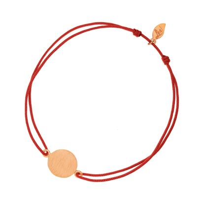 Luck bracelet slices, silver rose gold plated, red