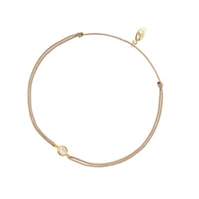 Pulsera de la suerte Pure, chapada en oro amarillo de 18 K, beige