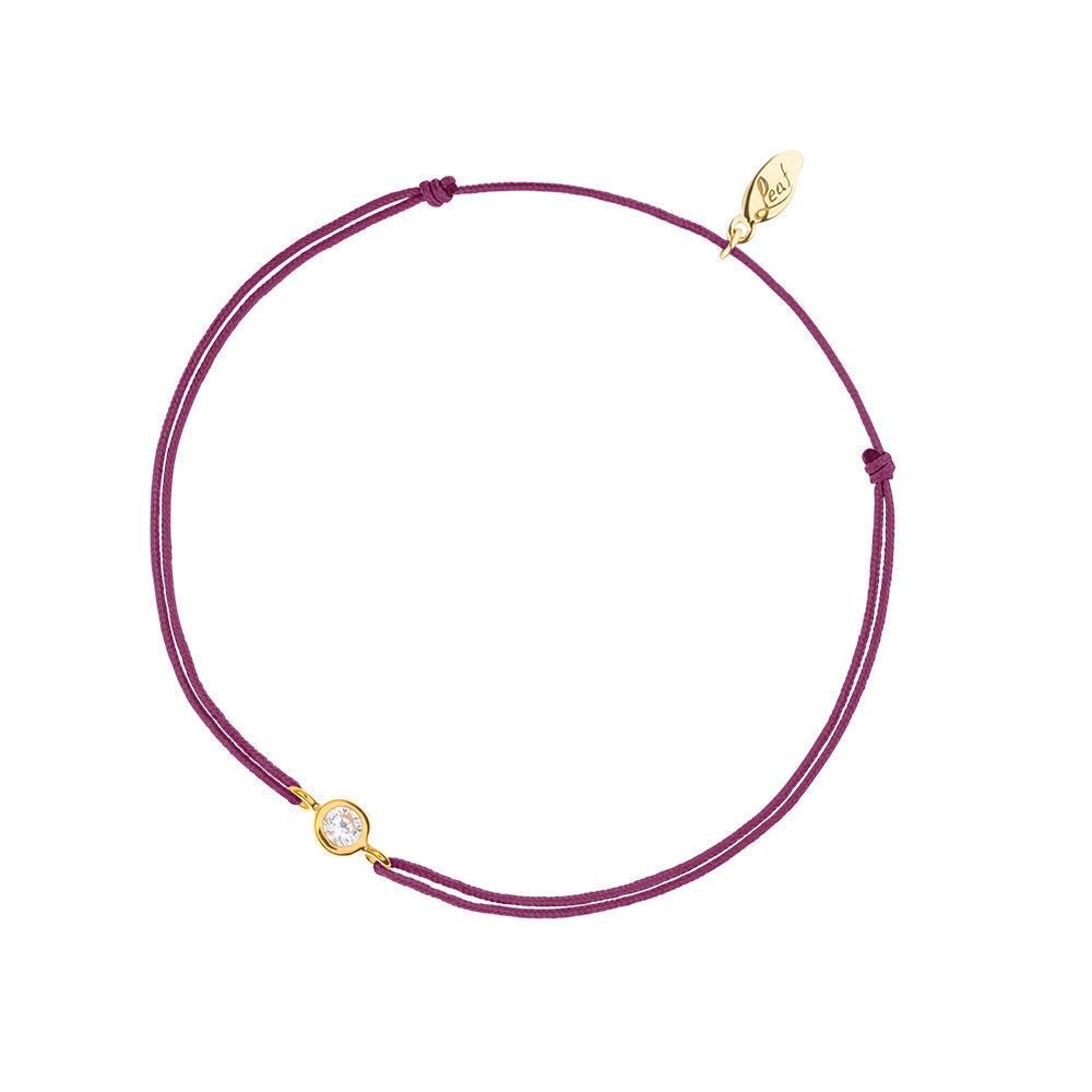 Bracciale Lucky Pure, placcato oro giallo 18k, bordeaux