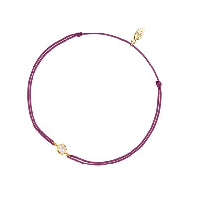 Lucky bracelet Pure, 18 k yellow gold plated, bordeaux