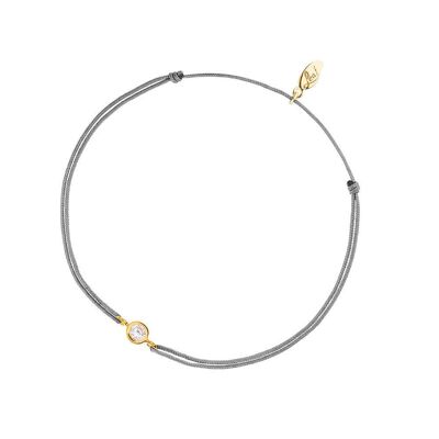 Lucky bracelet Pure, 18k yellow gold plated, grey