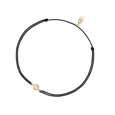 Lucky bracelet Pure, 18K yellow gold plated, black